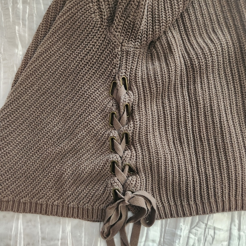 Giani Bini Brown Knit Sweater with Side Ties - Picture 4 of 5